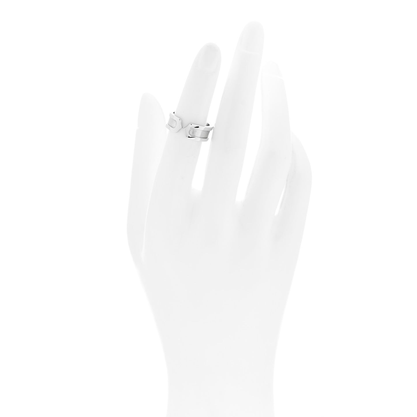 18K White Gold 6.5mm C De Cartier Ring 49 4.75