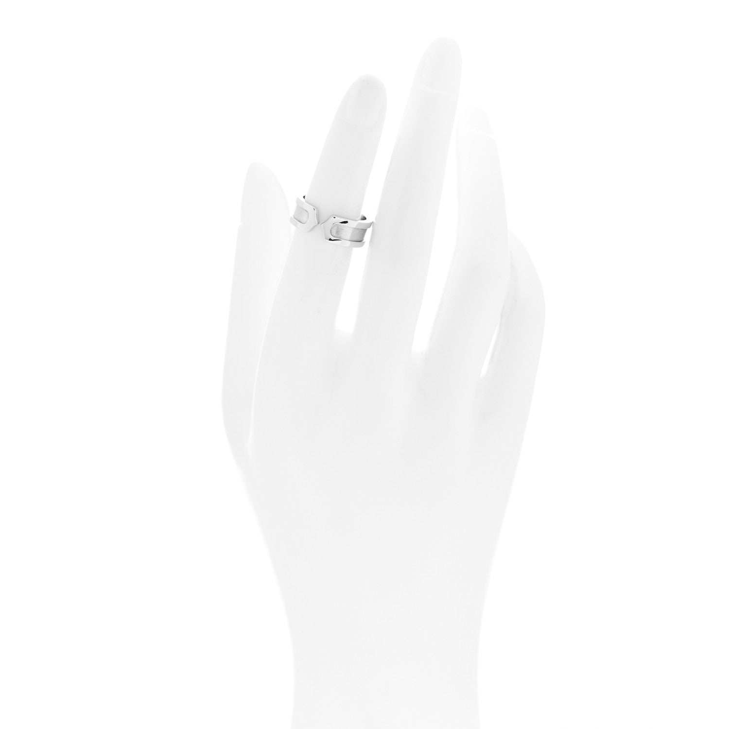 Cartier 18K White Gold 6.5mm C De Cartier Ring 49 4.75 2 of 5