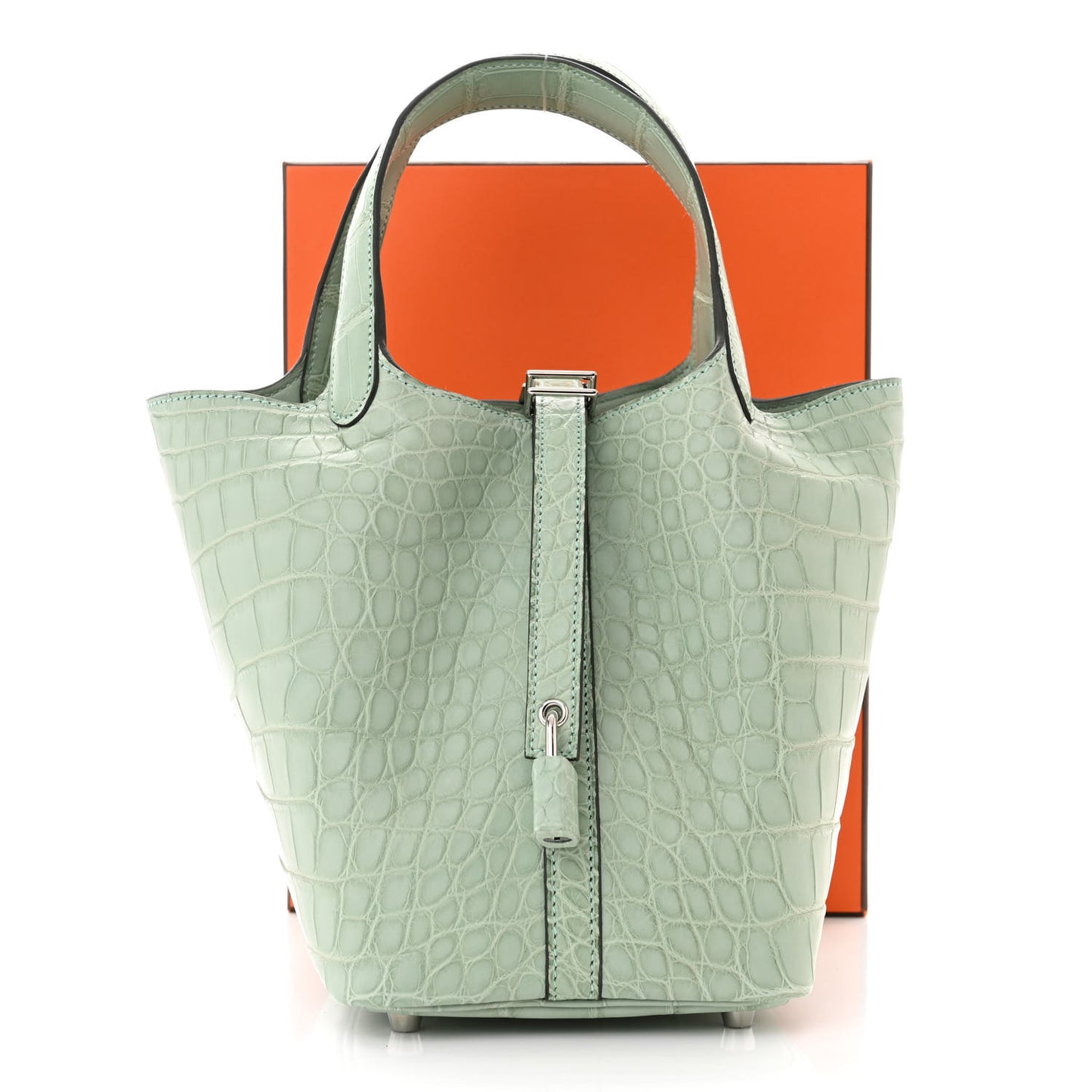 Matte Alligator Picotin Lock 18 Vert D Eau