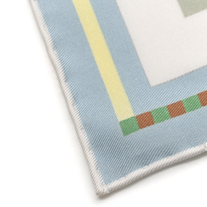 Hermes Silk Voitures en Equilibre Scarf 45 Vert Amande Bleu Glacier Jaune 4 of 5
