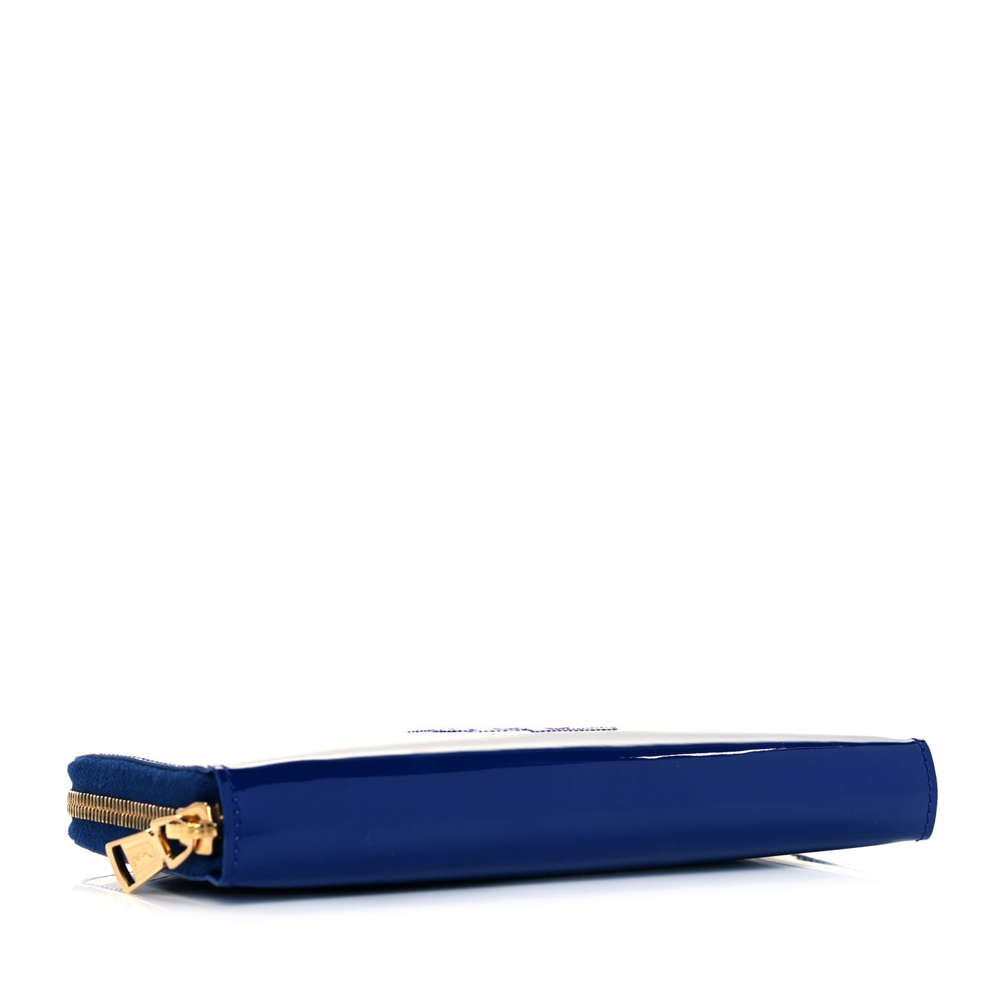Patent Calfskin Belle De Jour Zip Around Wallet Royal Blue