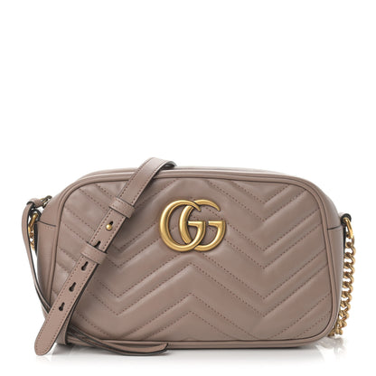 Gucci Calfskin Matelasse Small GG Marmont Chain Shoulder Bag Porcelain Rose 1 of 11