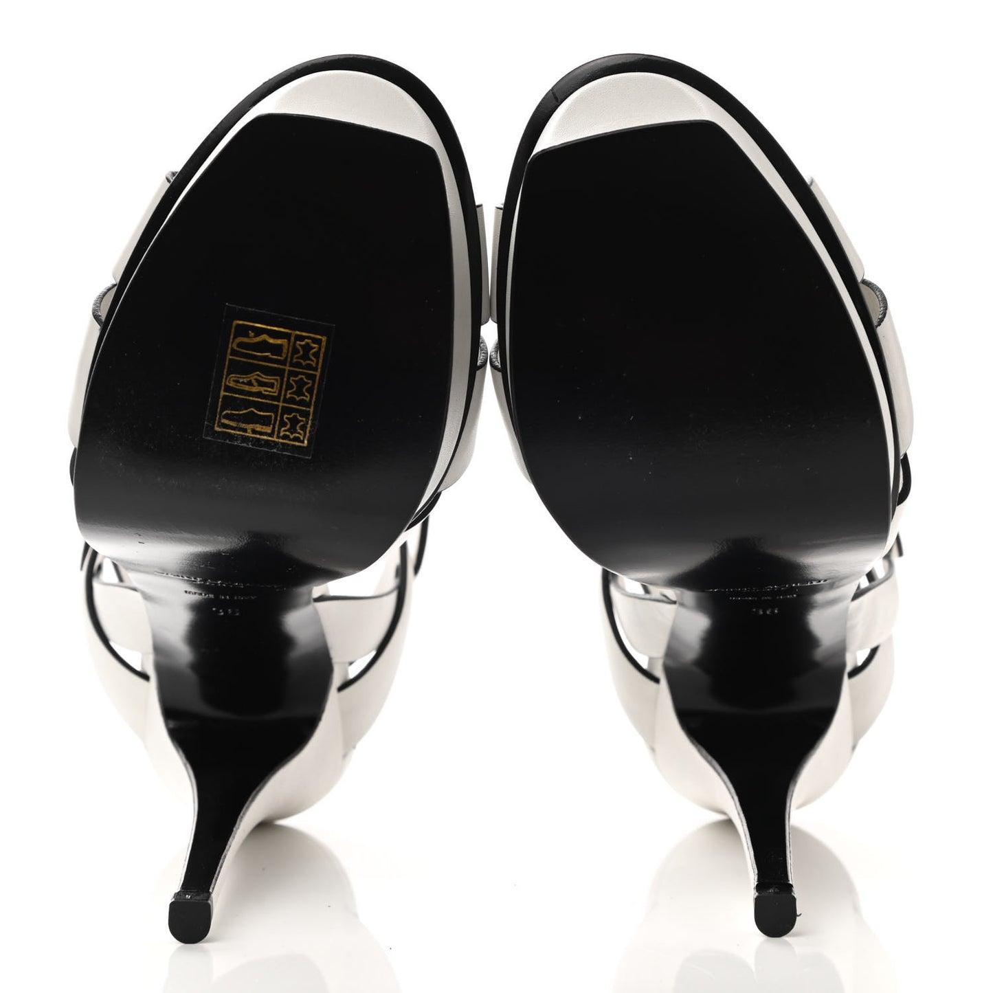 Calfskin Tribute 105 Platform Sandals 36 White Black