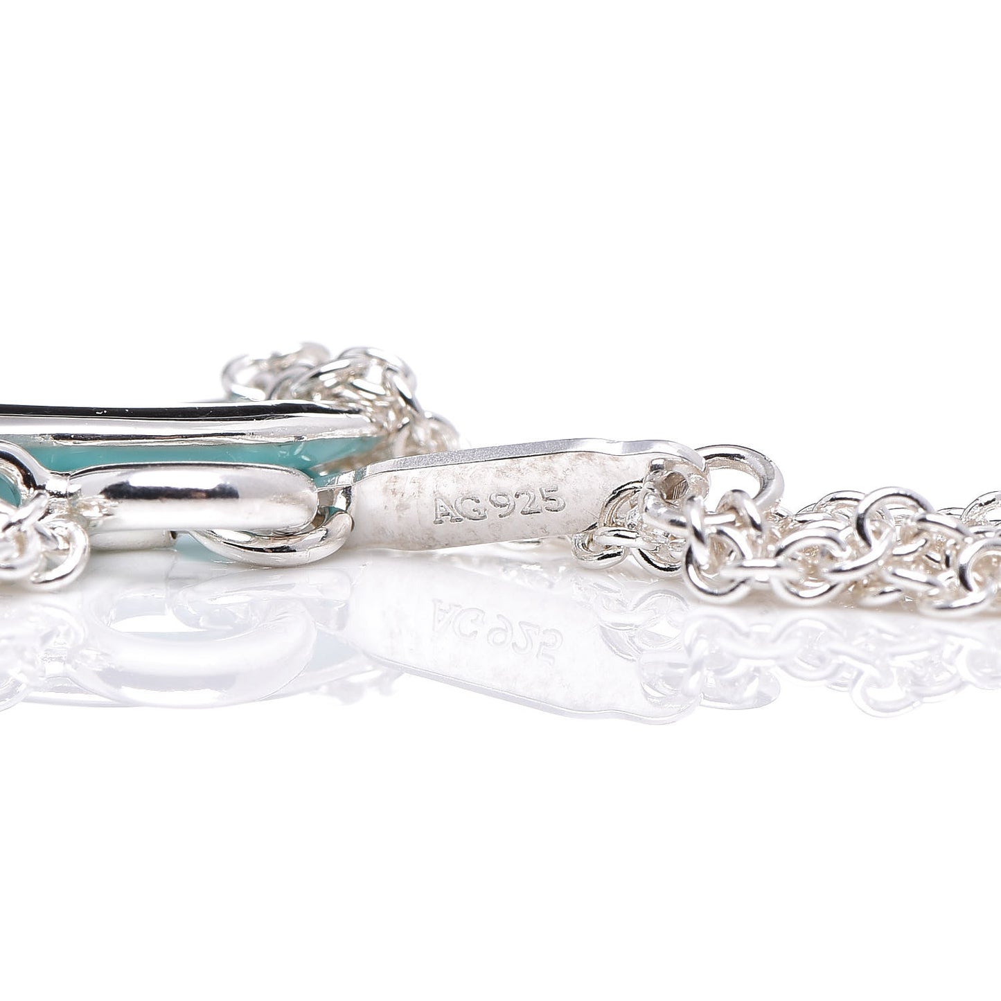 Sterling Silver Enamel Infinity Bracelet Blue