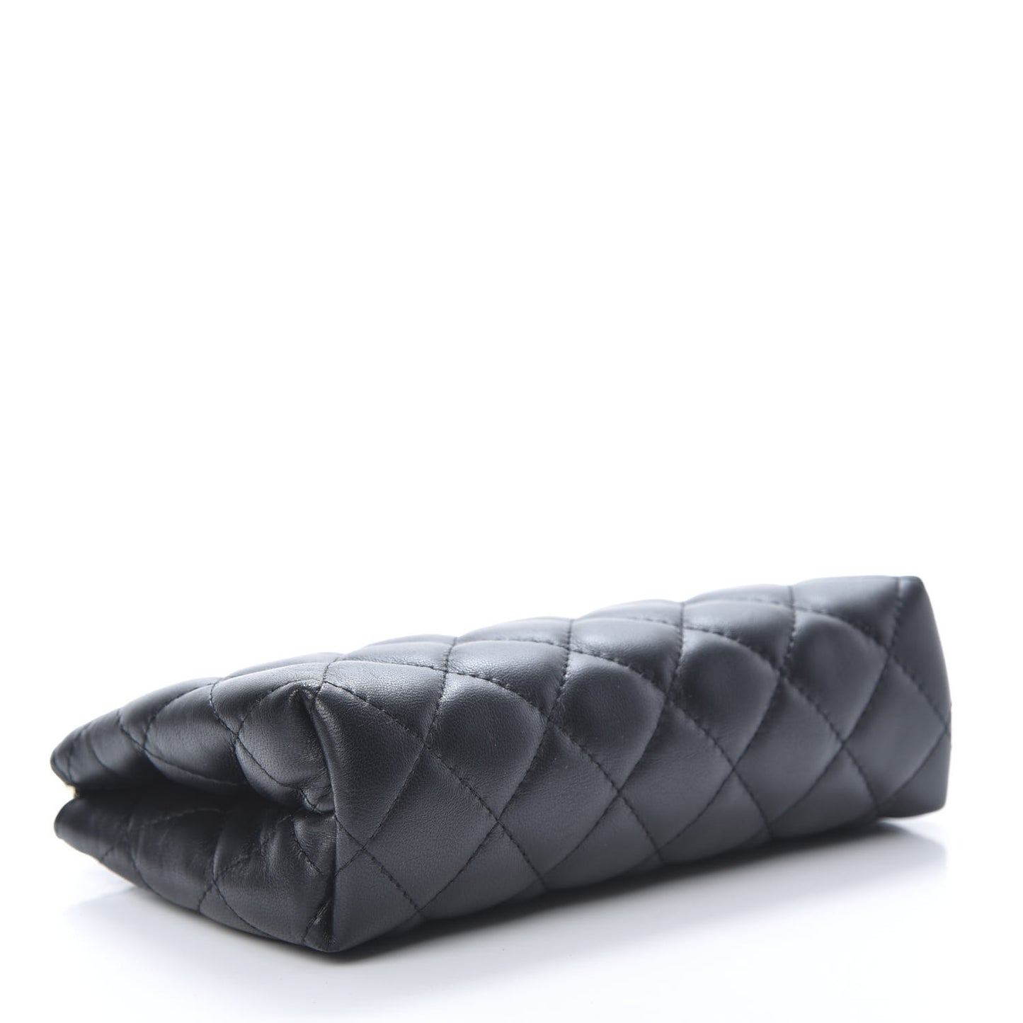 Lambskin Quilted Small Cosmetic Case Black