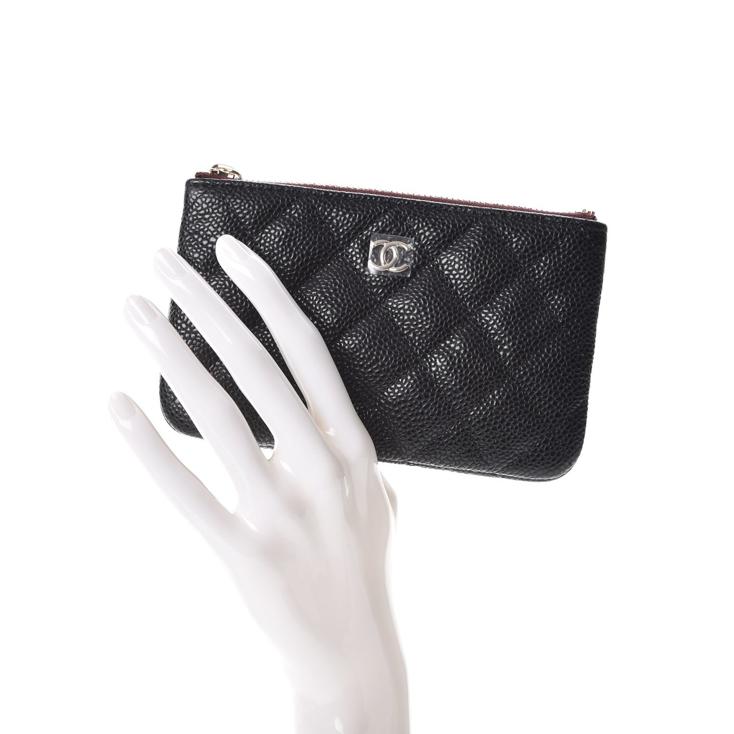 Caviar Quilted Small Cosmetic Case Black