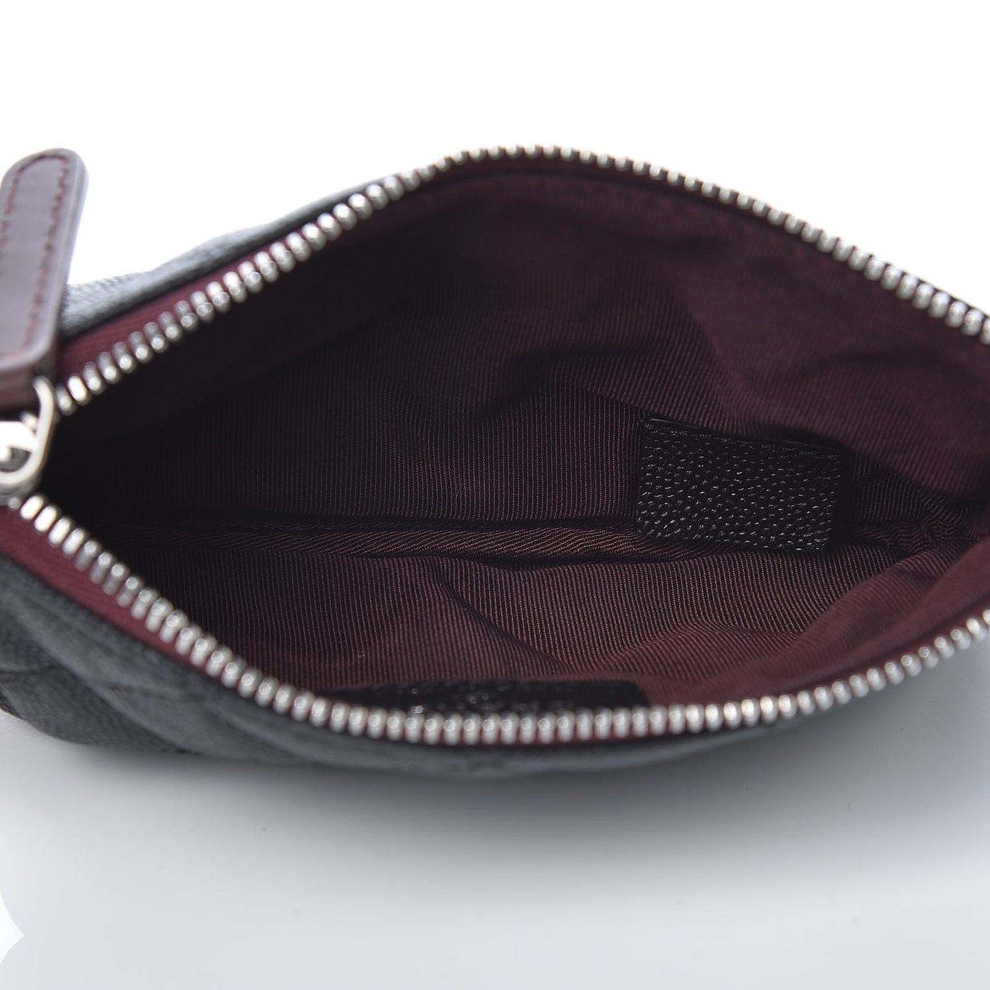 Caviar Quilted Small Cosmetic Case Black