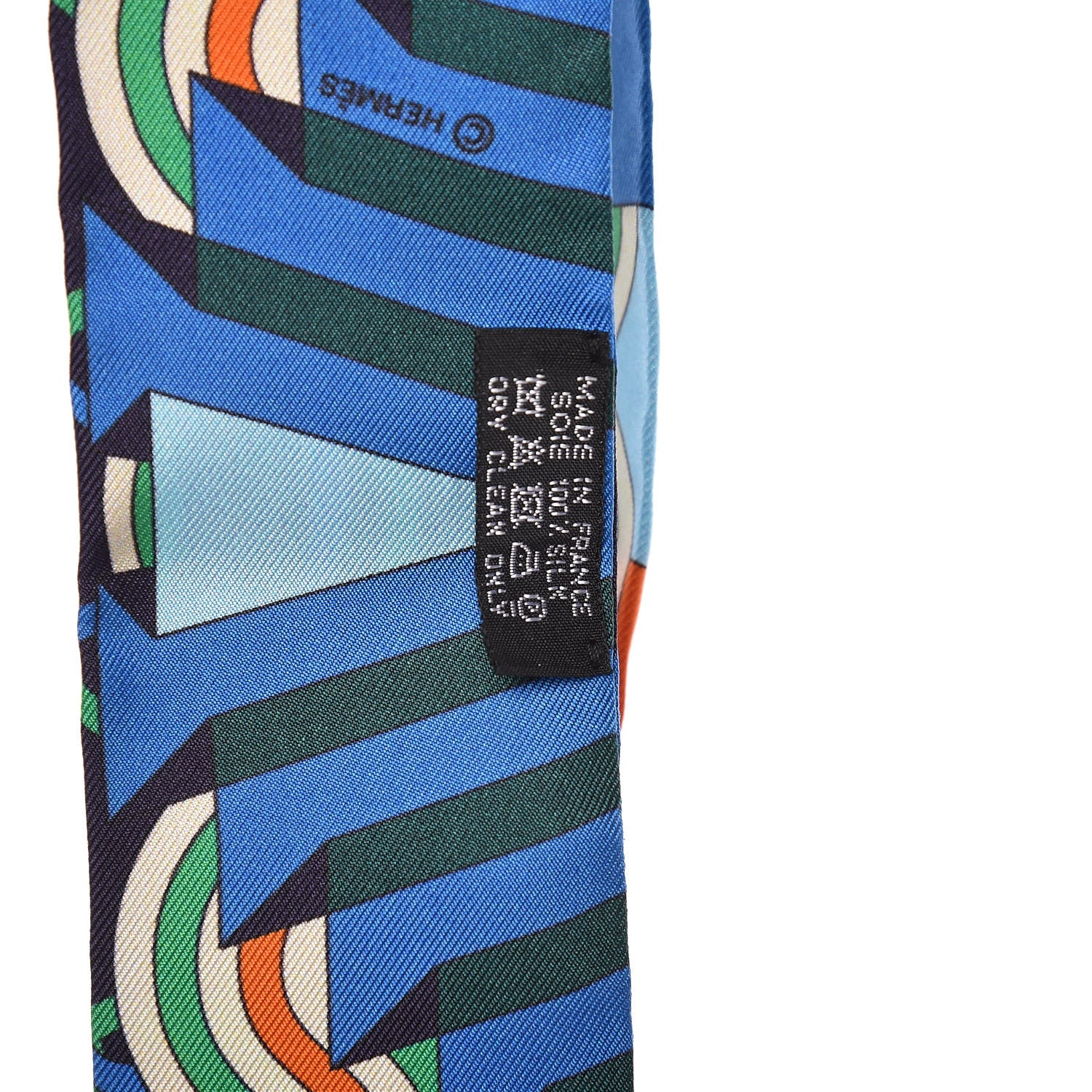 Hermes Silk Ballet Aquatique Twilly Orange Marine Vert 4 of 5