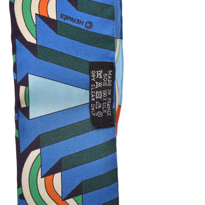 Hermes Silk Ballet Aquatique Twilly Orange Marine Vert 4 of 5