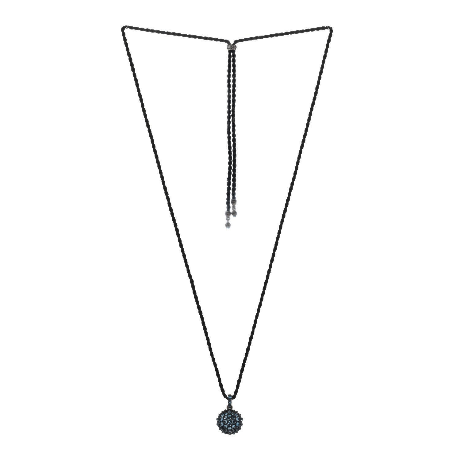 David Yurman Sterling Silver Blue Topaz Cable Berries Pendant Cord Necklace 2 of 5