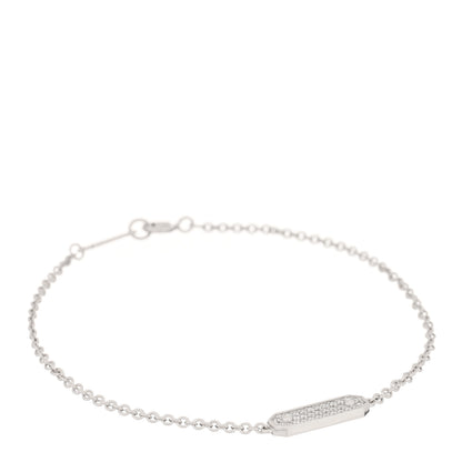 Tiffany 18K White Gold Diamond Tag Chain Bracelet 1 of 4