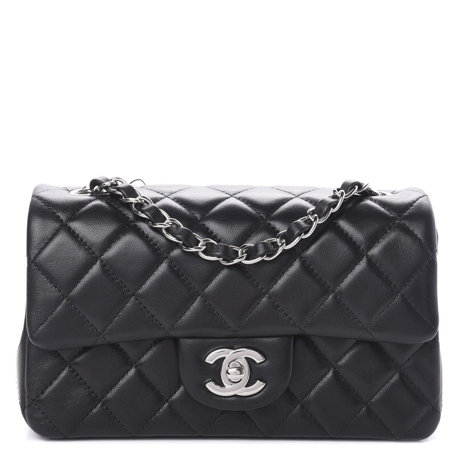 Chanel Lambskin Quilted Mini Rectangular Flap Black 1 of 11