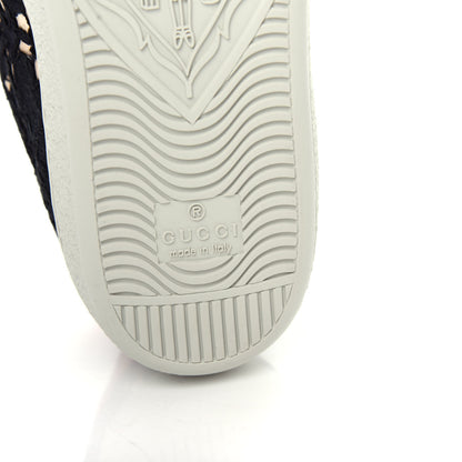 Gucci Lace Crystal Sylvie Web Flower Leaf Womens Ace Sneakers 36 Black Tan Beige 9 of 12