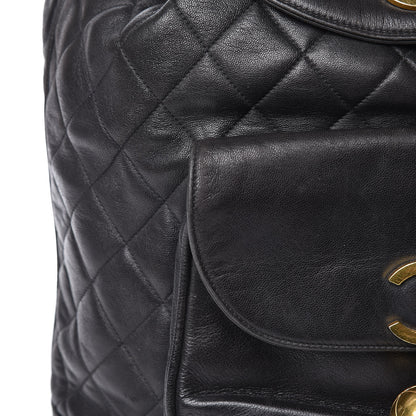 Chanel Lambskin Quilted Drawstring Backpack Black 8 of 15