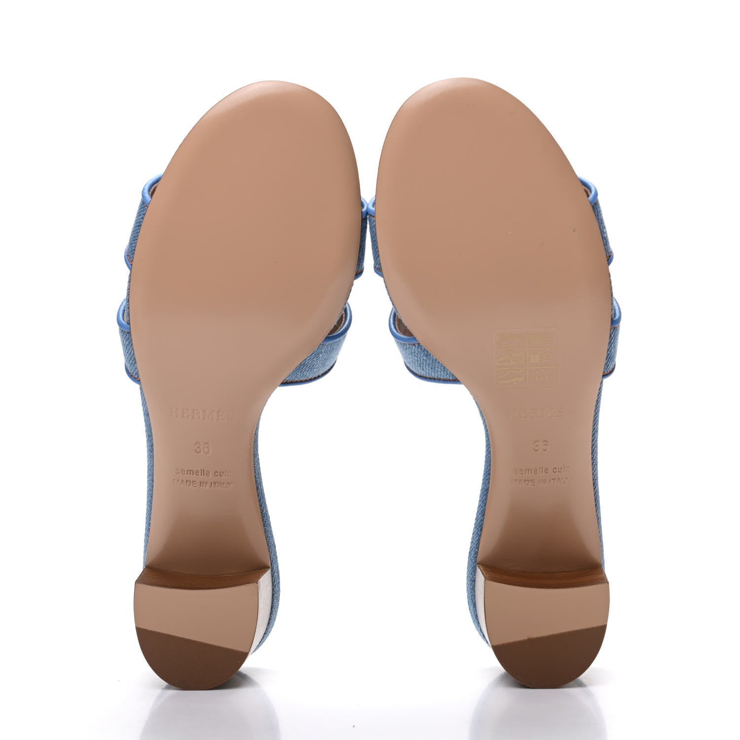 Hermes Denim Oasis Sandals 36 Bleu Clair 5 of 8