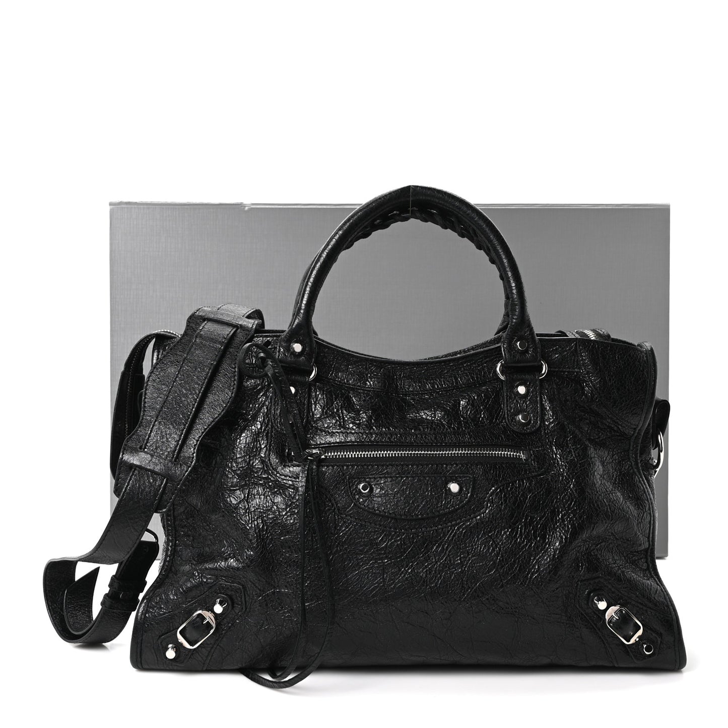 Agneau Classic Silver Hardware City Black