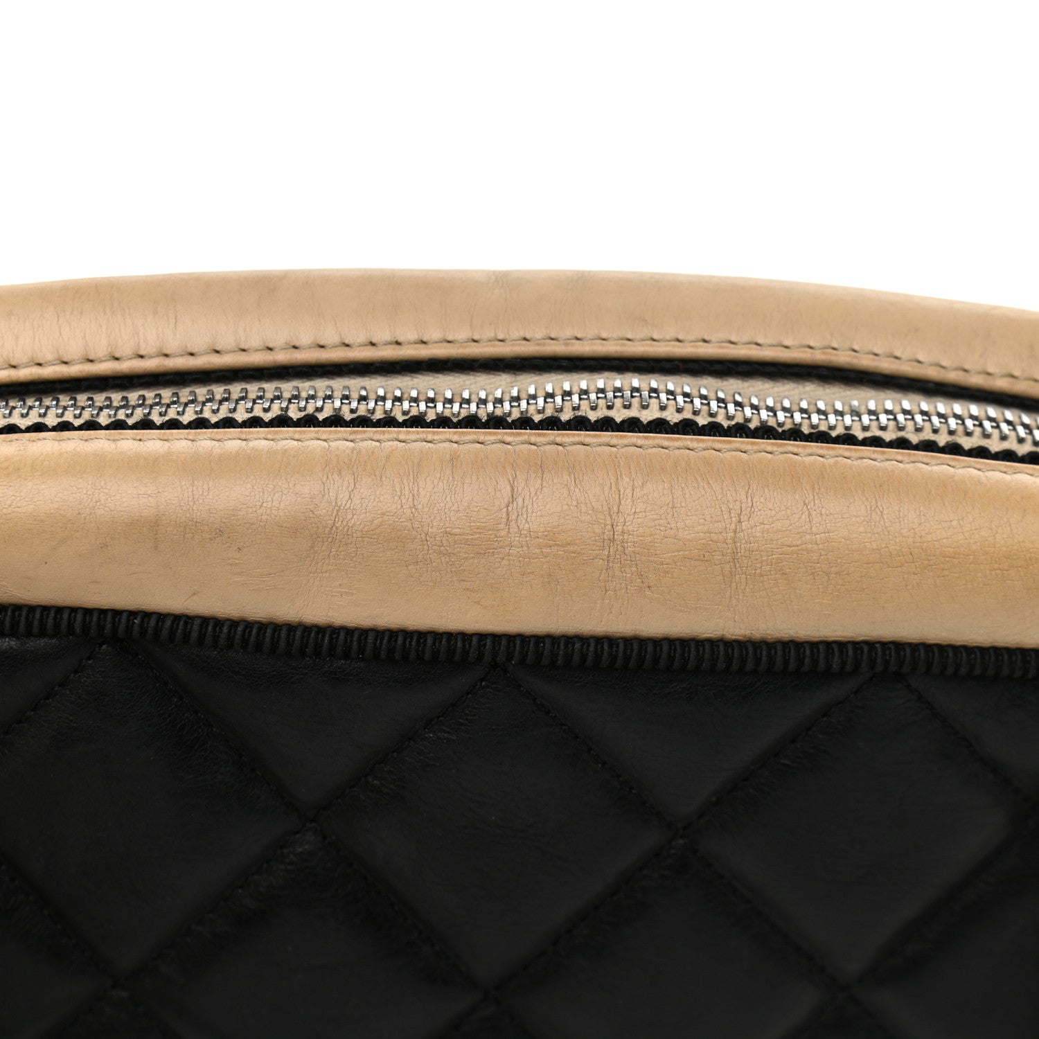 Chanel Calfskin Quilted Small Ballerine Camera Case Black Beige 12 of 14