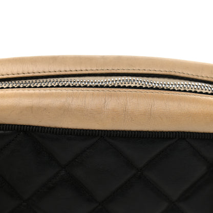 Chanel Calfskin Quilted Small Ballerine Camera Case Black Beige 12 of 14
