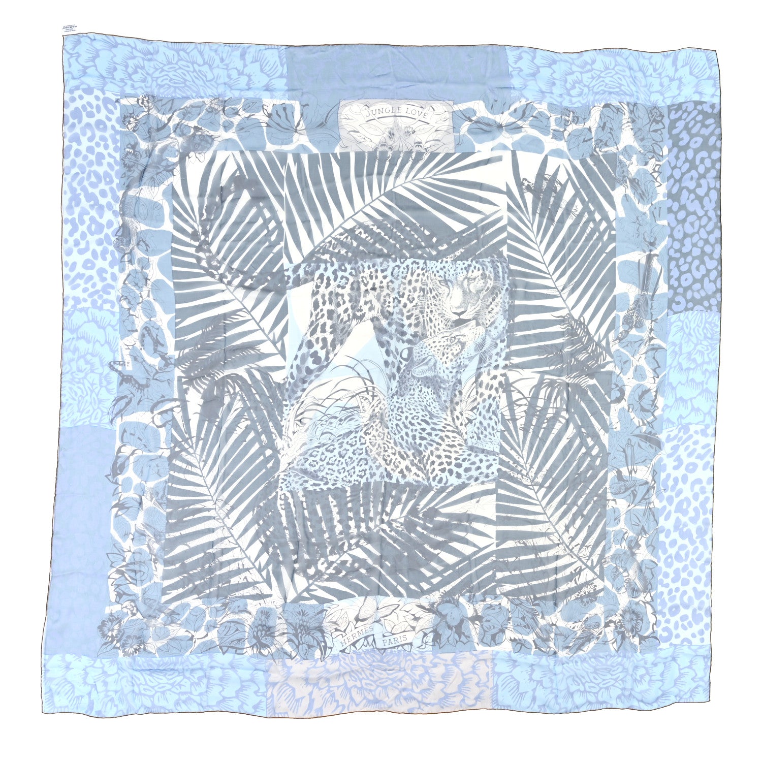 Hermes Silk Mousseline Jungle Love au Tampon Scarf 140 1 of 3