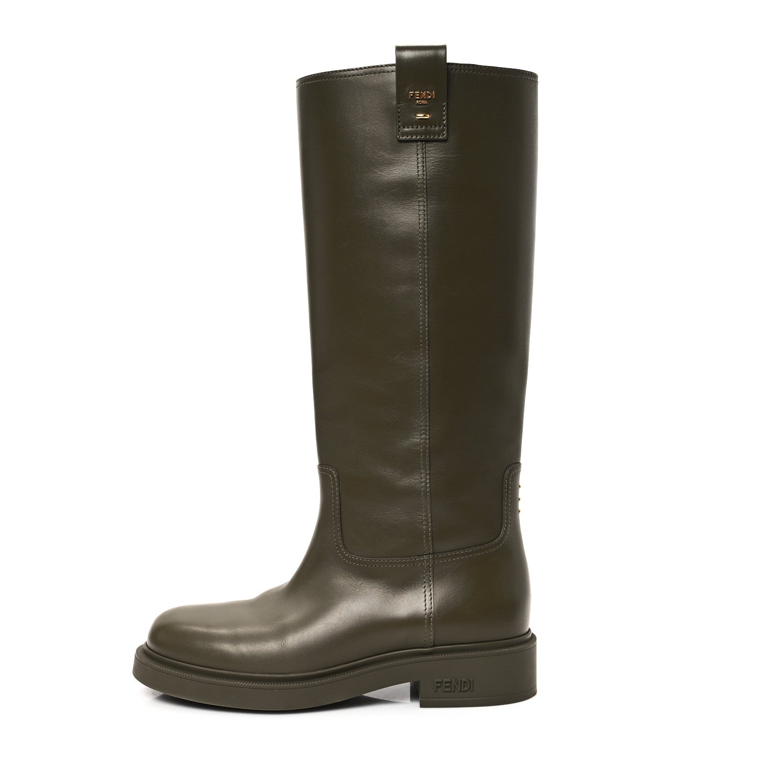 Fendi Calfskin Filo Boots 40 Green 1 of 9