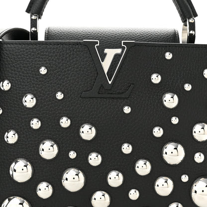 Louis Vuitton LV X YK Taurillon Brass Metal Dots Capucine MM Black 7 of 9