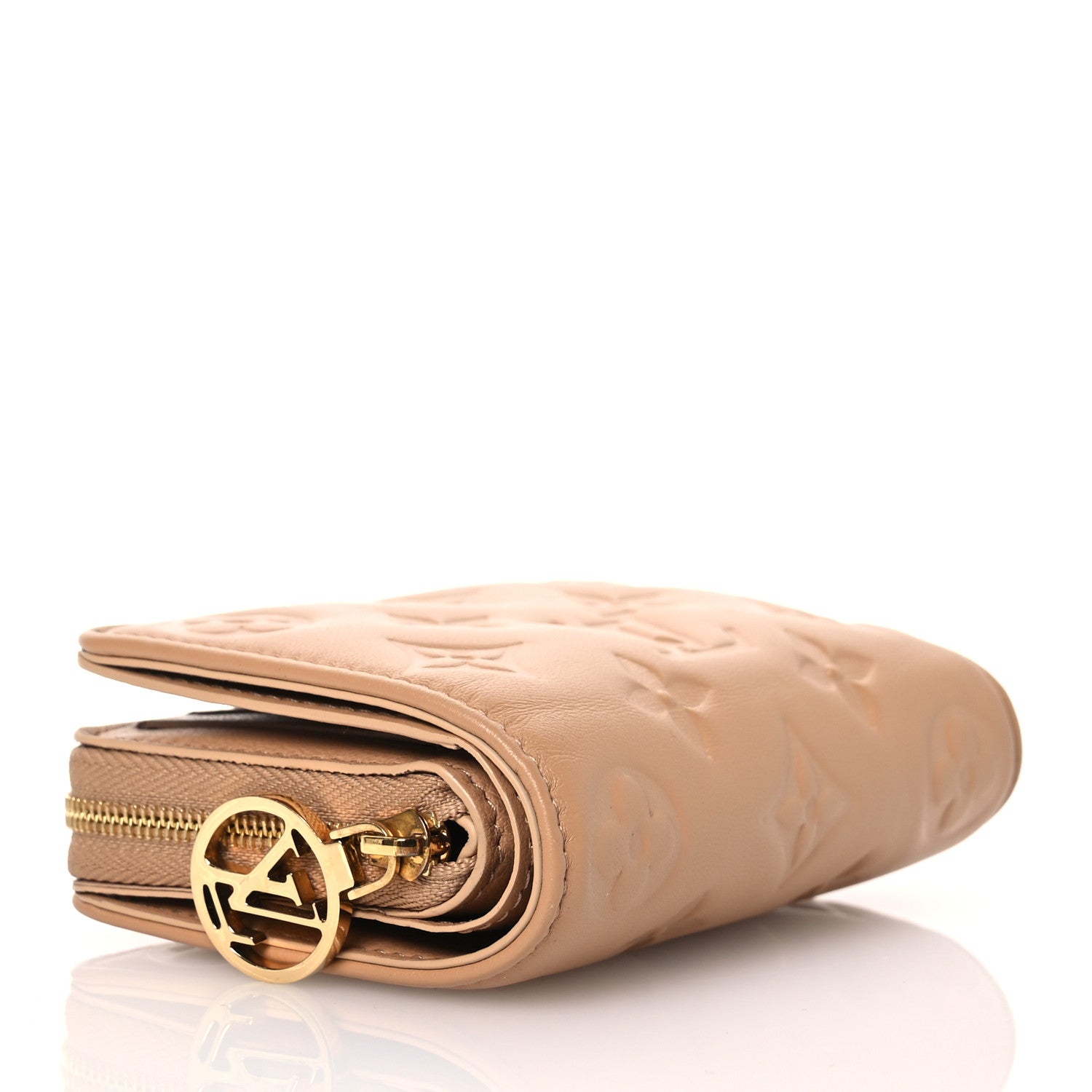 Louis Vuitton Lambskin Embossed Monogram Lou Coussin Wallet Camel 3 of 9