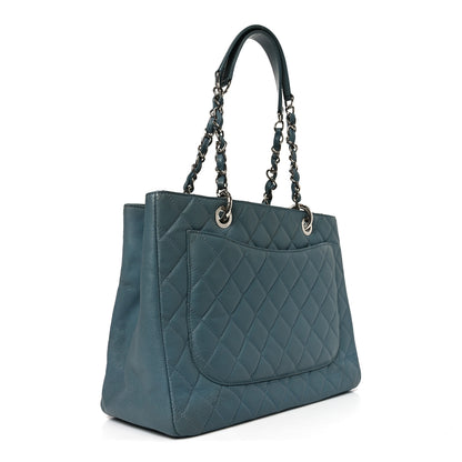 Chanel Caviar Quilted Grand Shopping Tote GST Blue 3 of 14