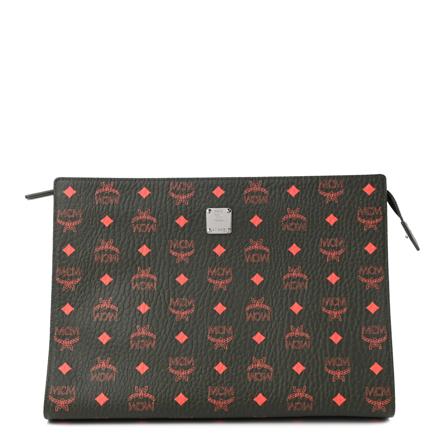 MCM Visetos Large Zip Pouch Winter Moss 1 of 7