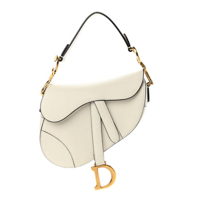 Christian Dior Grained Calfskin Mini Saddle Bag White 1 of 9
