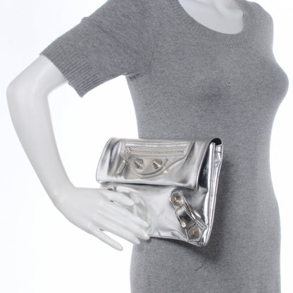 Balenciaga Laminated Calfskin Giant 21 Envelope Clutch Silver Hardware 2 of 9
