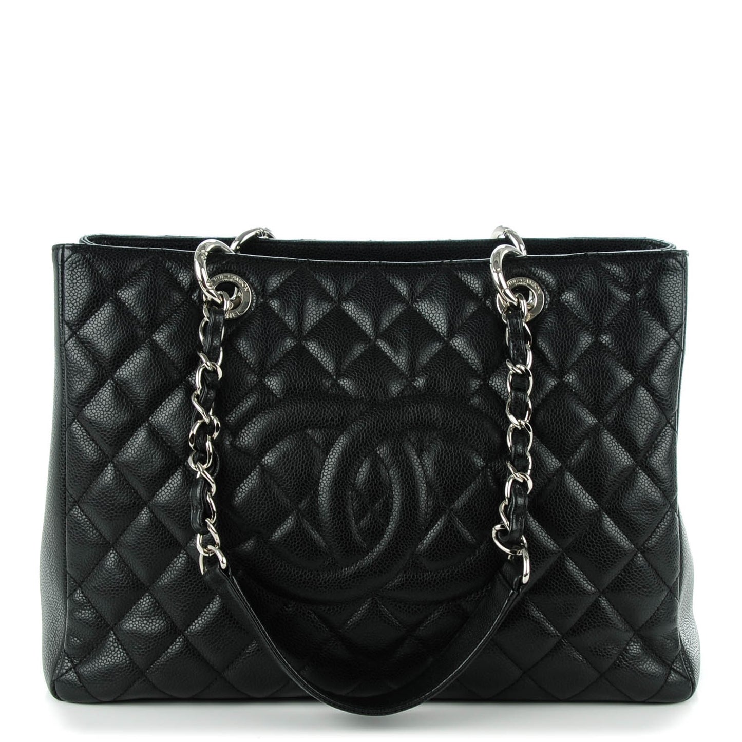 Caviar Quilted Grand Shopping Tote GST Black