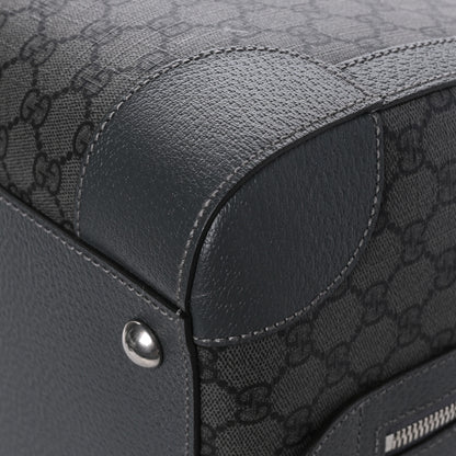 Gucci GG Supreme Monogram Textured Dollar Calfskin Medium Savoy Duffle Bag Grey Black Graphite Grey 8 of 10