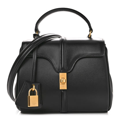 Celine Satinated Calfskin Mini 16 Top Handle Bag Black 1 of 10