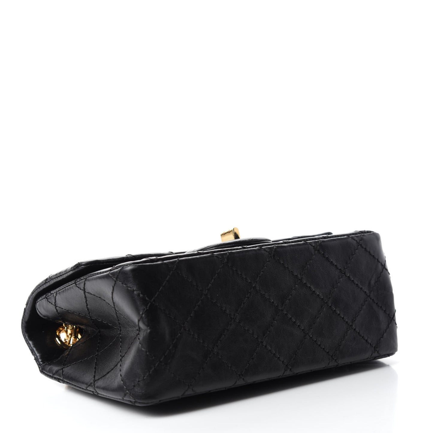 Aged Calfskin Quilted 2.55 Reissue Mini Flap Black