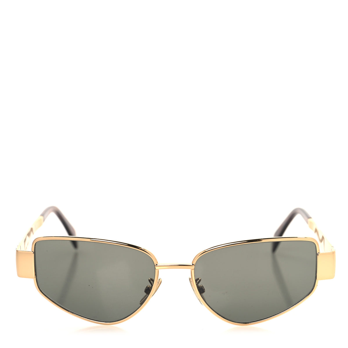 Metal Triomphe Cat Eye Sunglasses CL40293U Gold Green