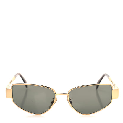 Celine Metal Triomphe Cat Eye Sunglasses CL40293U Gold Green 2 of 7
