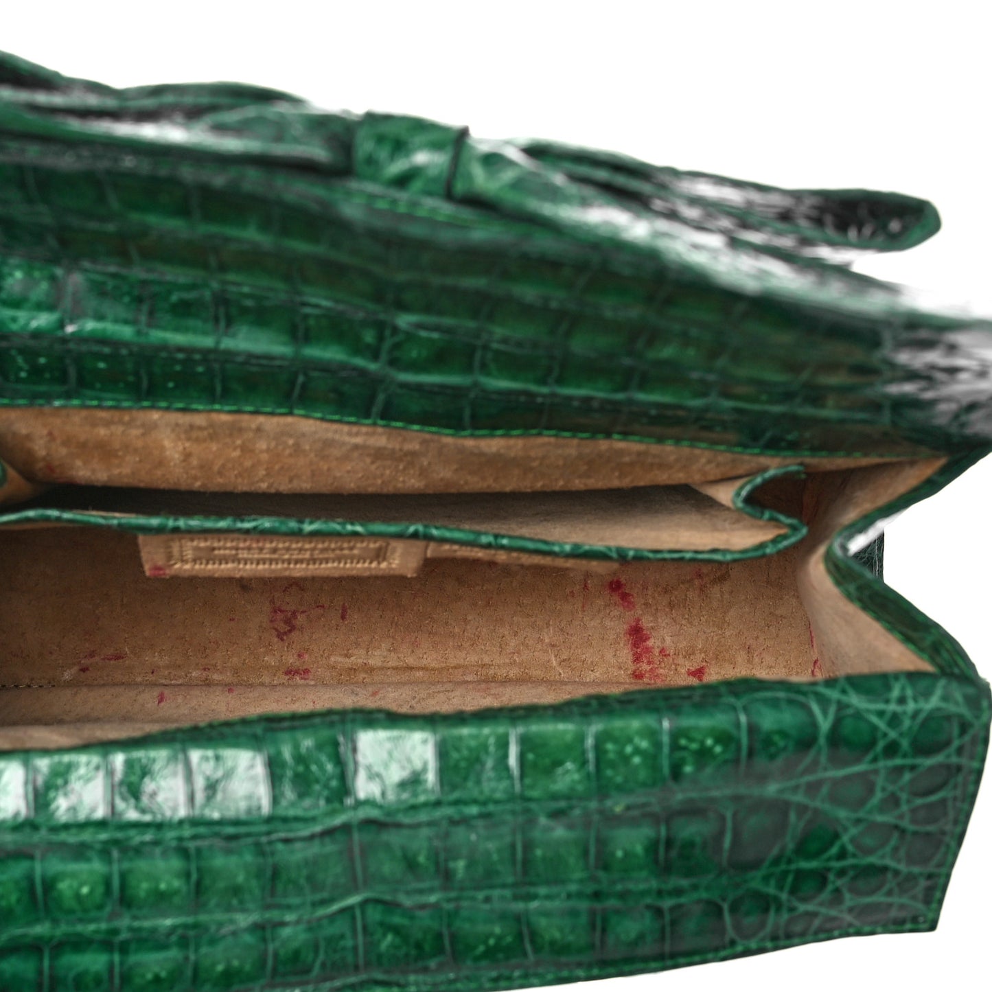 Crocodile Bow Clutch Green