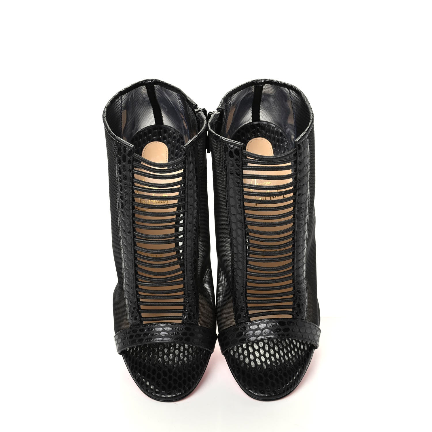 Christian Louboutin Calfskin Jurassic Rete Trouble 100 Booties 37 Black 5 of 10