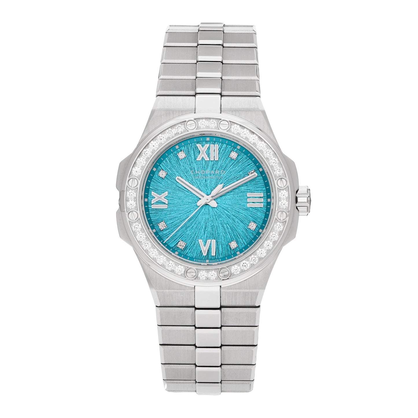Lucent Steel Diamond Bezel 36mm Alpine Eagle Automatic Watch Maritime Blue