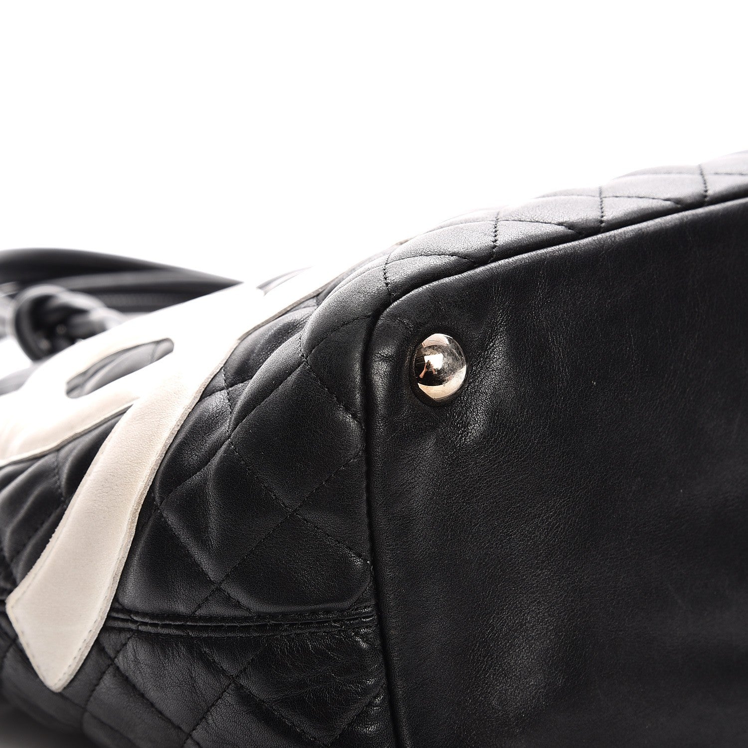 Chanel Calfskin Quilted Large Cambon Tote Black White 11 of 20