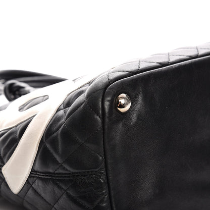 Chanel Calfskin Quilted Large Cambon Tote Black White 11 of 20