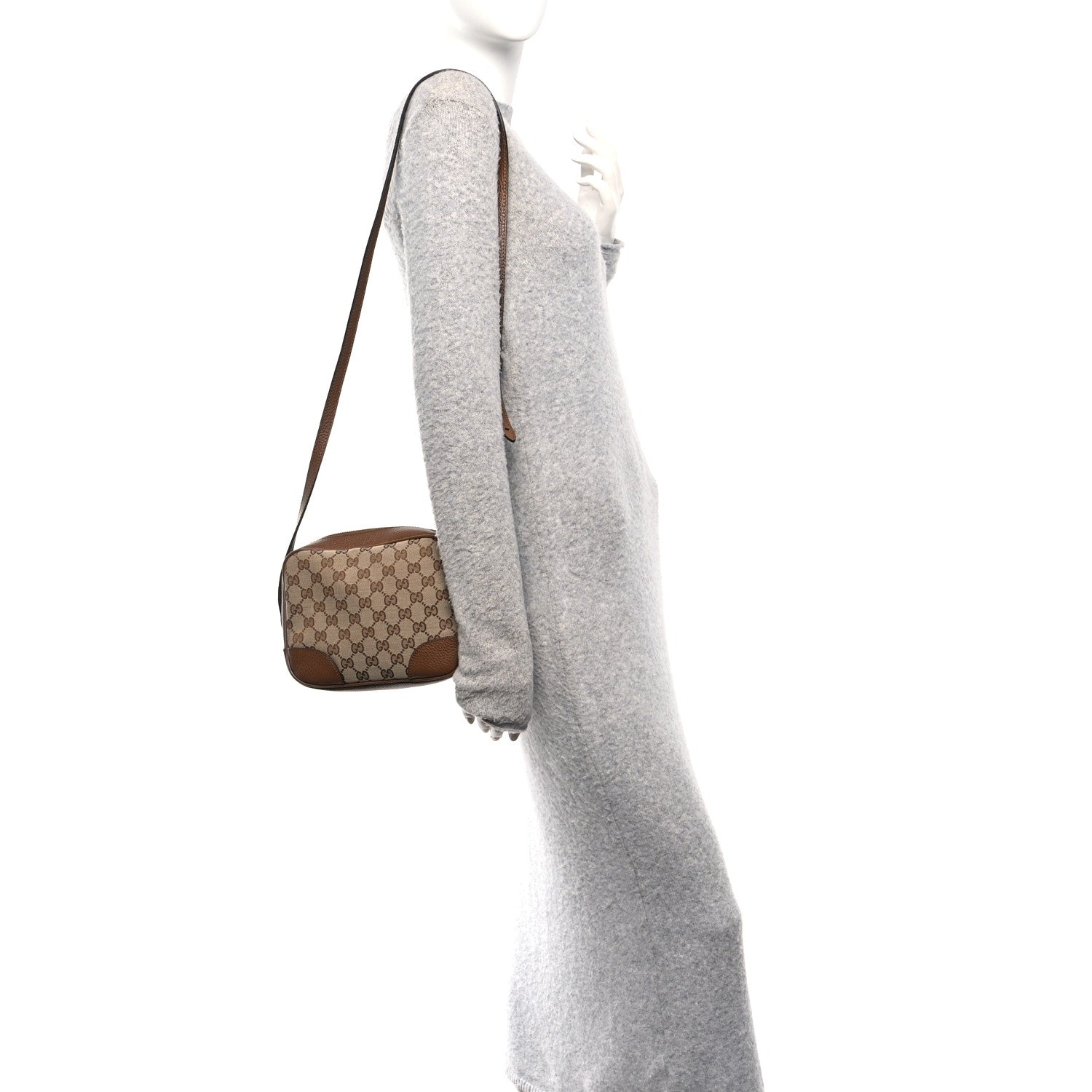 Gucci Monogram Mini Bree Messenger Bag Beige Tabacco 2 of 11