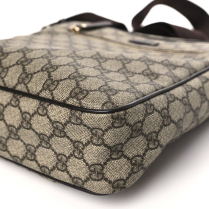 Gucci GG Plus Monogram Selleria Calfskin Medium Messenger Bag Beige Ebony Cocoa Dark Chocolate 10 of 11