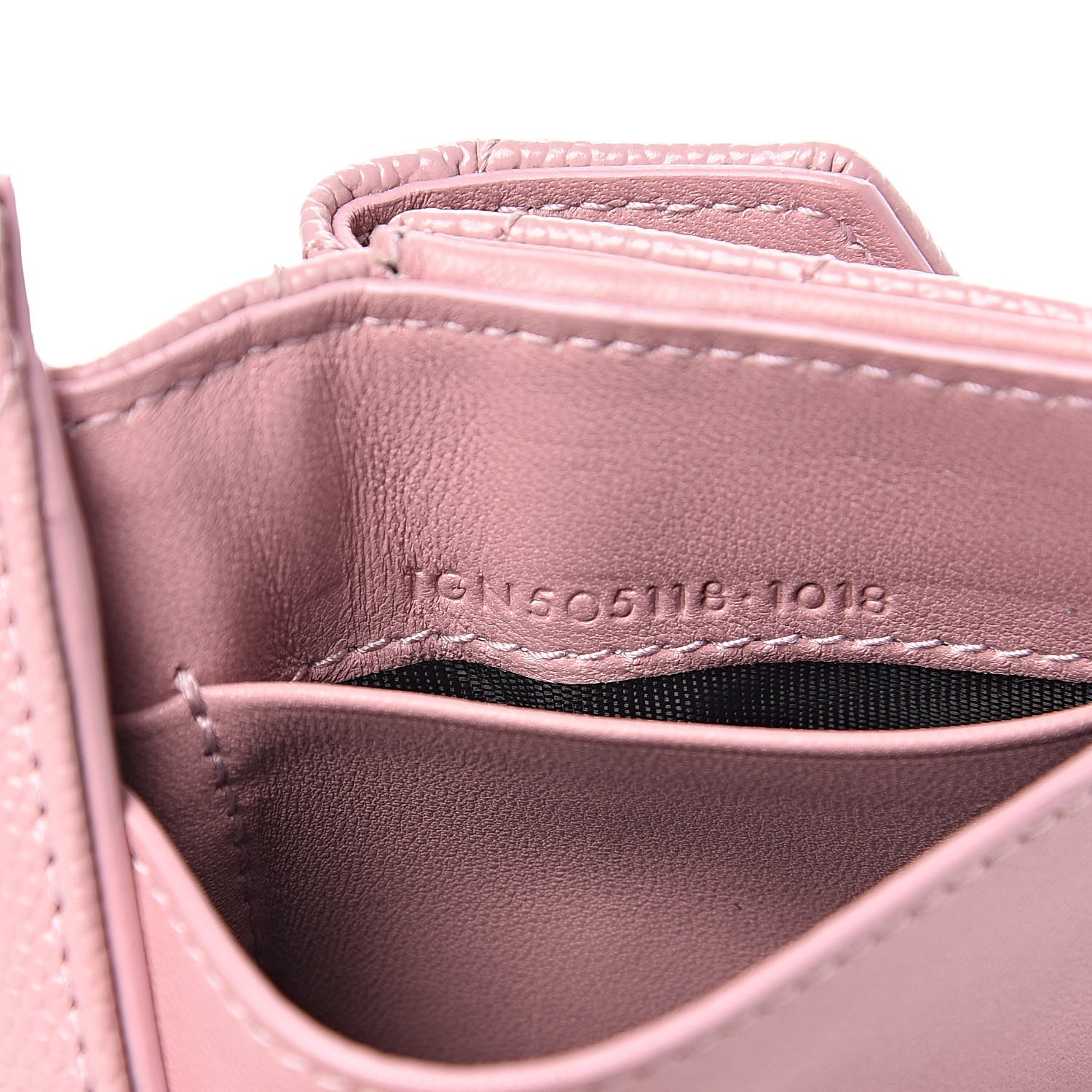 Saint Laurent Grain De Poudre Matelasse Chevron Monogram Tiny Wallet Tender Pink 7 of 8