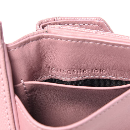 Saint Laurent Grain De Poudre Matelasse Chevron Monogram Tiny Wallet Tender Pink 7 of 8
