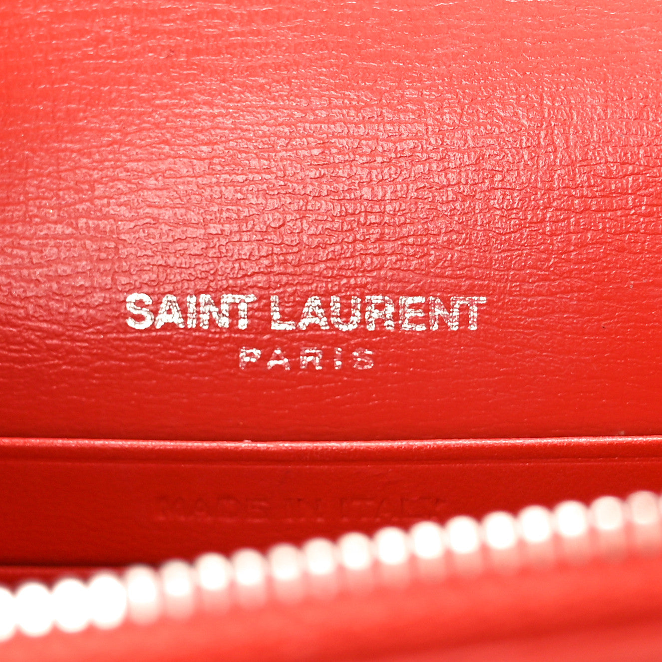 Saint Laurent Calfskin Monogram Sunset Chain Wallet Rosso 6 of 11