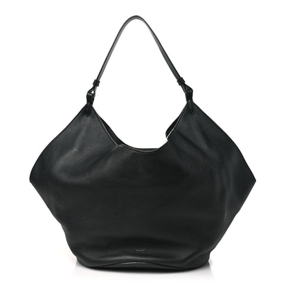 Khaite Pebbled Sport Calfskin Medium Lotus Tote Black 1 of 10