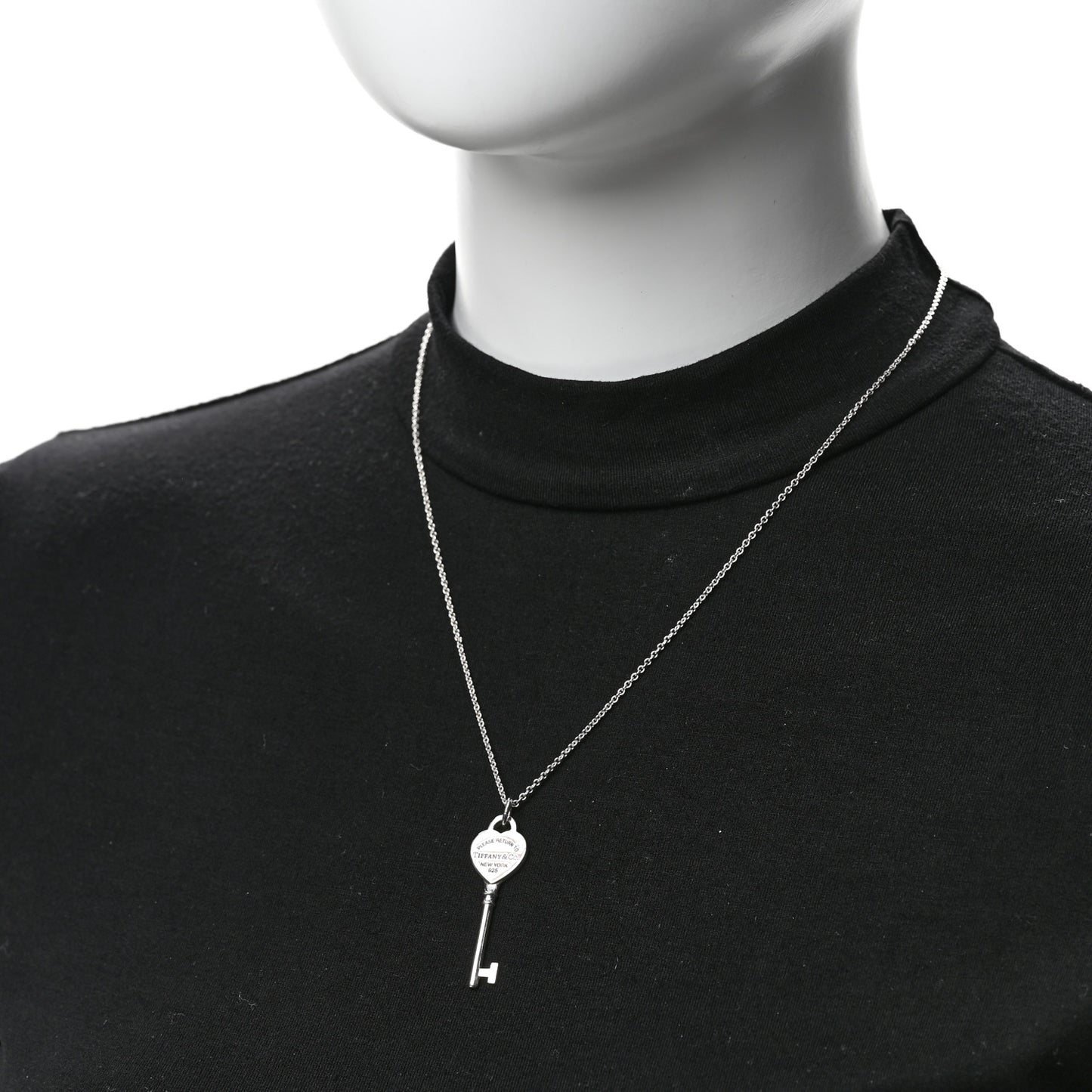 Sterling Silver Return to Tiffany Heart Key Pendant Necklace