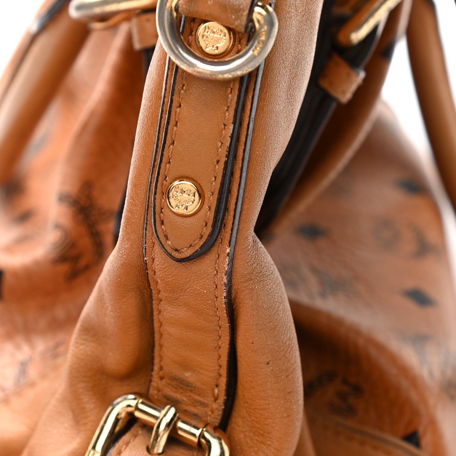 MCM Visetos Essentials Shopper Tote Small Cognac 13 of 21