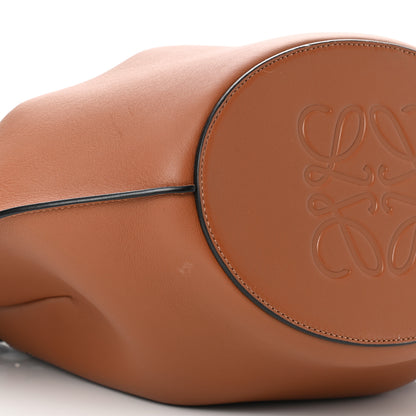Loewe Calfskin Perforated Small Shell Tote Tan 8 of 12